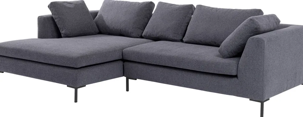 Narożniki*KARE Design Narożnik Gianni 290x167 Cm Szary Lewy - Nogi Czarne