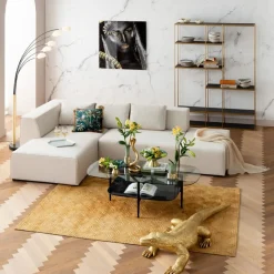 Narożniki*KARE Design Narożnik Infinity Ottomane 306x182 Cm Kremowy Lewy