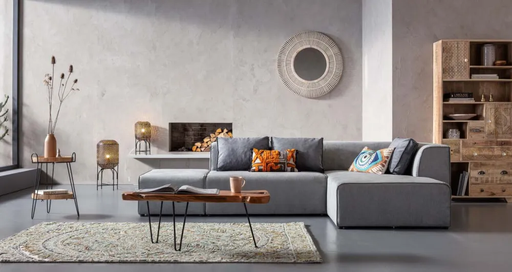 Sofy Modułowe|Narożniki*KARE Design Narożnik Infinity Szary 302x182 Cm Prawostronny