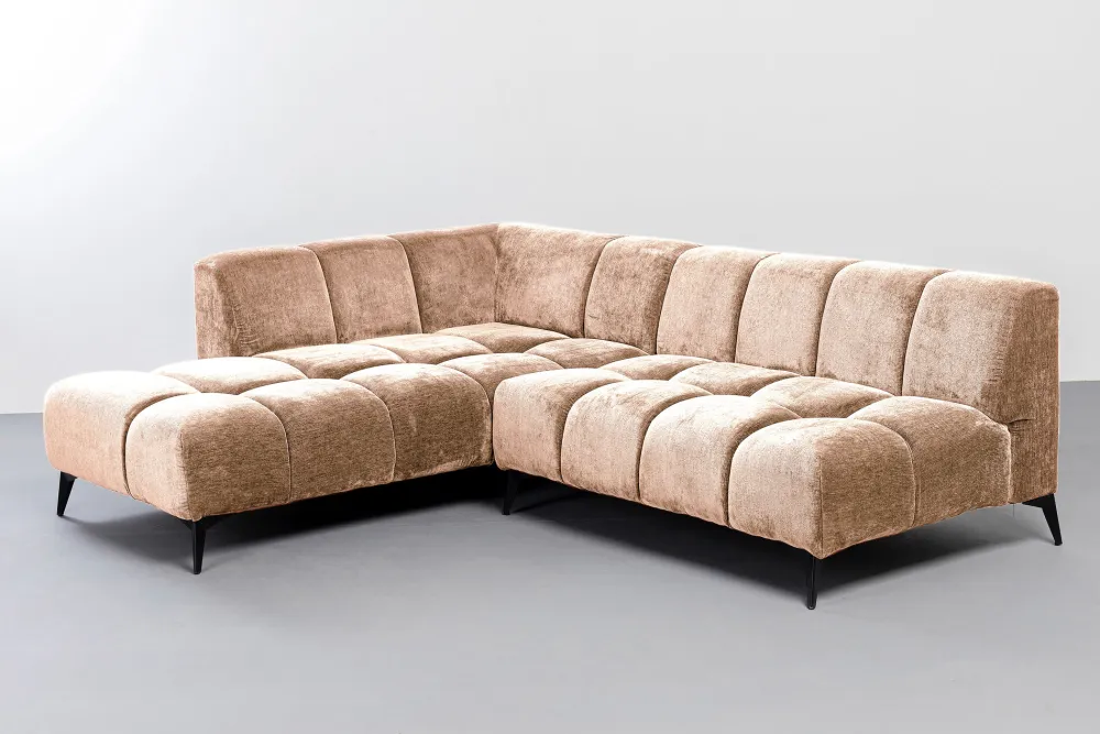 Narożniki*KARE Design Narożnik Lewy Kremowy Nogi Czarne 250x200 Cm