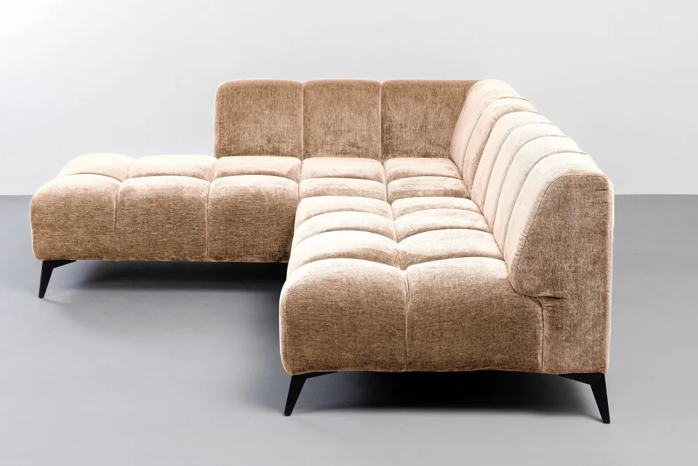 Narożniki*KARE Design Narożnik Lewy Kremowy Nogi Czarne 250x200 Cm