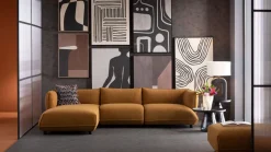 Narożniki*KARE Design Narożnik Lewy W Kolorze żółtym Tkanina Pluszowa 302x160 Cm