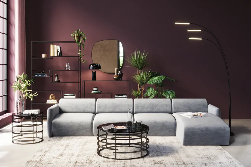 Narożniki*KARE Design Narożnik Modułowy Lucca 331x158 Cm Szary Prawy