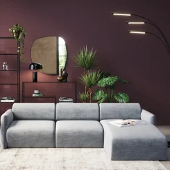 Narożniki*KARE Design Narożnik Modułowy Lucca 255x158 Cm Szary Prawy
