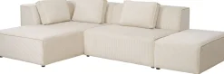 Narożniki*KARE Design Narożnik Modułowy Sztruksowy Kremowy Lewy 306x182 Cm