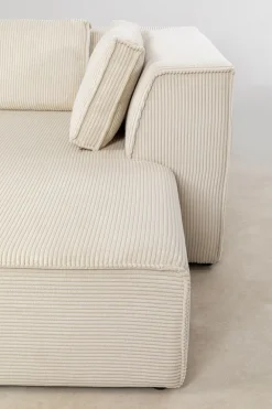 Narożniki*KARE Design Narożnik Modułowy Sztruksowy Kremowy Prawy 306x182 Cm