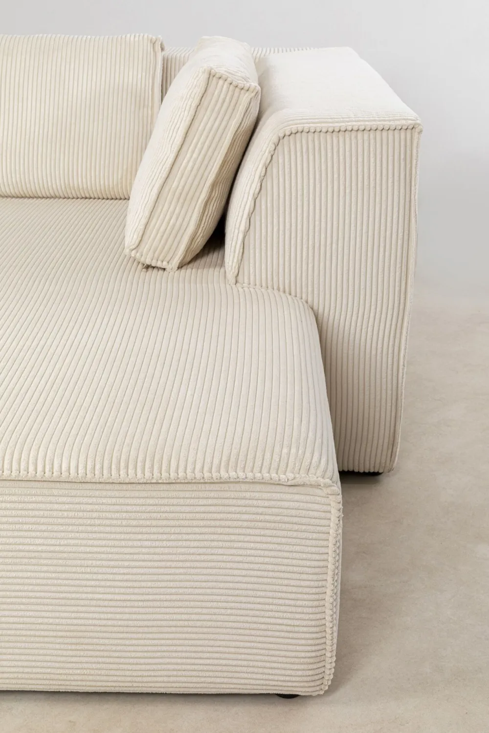 Narożniki*KARE Design Narożnik Modułowy Sztruksowy Kremowy Prawy 306x182 Cm