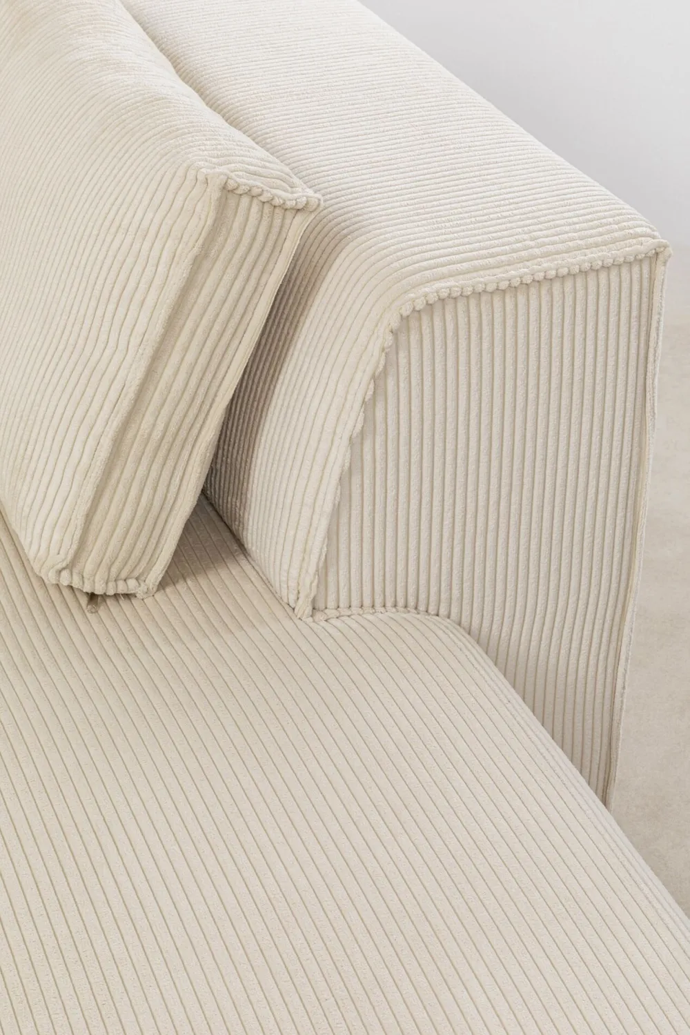 Narożniki*KARE Design Narożnik Modułowy Sztruksowy Kremowy Prawy 306x182 Cm