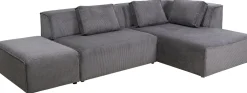 Narożniki*KARE Design Narożnik Modułowy Sztruksowy Szary Prawy 306x182 Cm