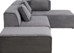 Narożniki*KARE Design Narożnik Modułowy Sztruksowy Szary Prawy 306x182 Cm