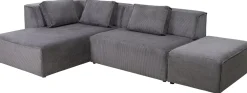 Narożniki*KARE Design Narożnik Modułowy Sztruksowy Szary Lewy 306x182 Cm