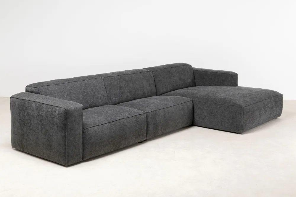 Narożniki*KARE Design Narożnik Modułowy Tapicerowany Szary Prawy 335x170 Cm