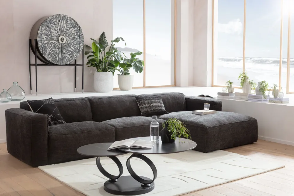Narożniki*KARE Design Narożnik Modułowy Tapicerowany Szary Prawy 335x170 Cm