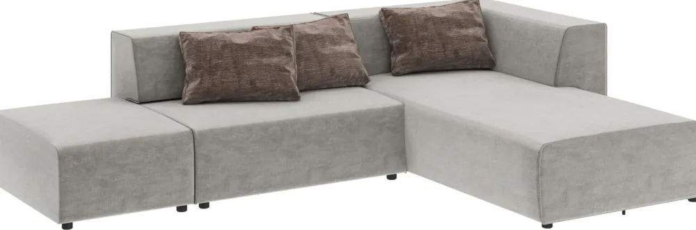 Narożniki*KARE Design Narożnik Modułowy Tapicerowany 306x182 Cm Szary