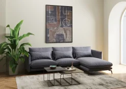Narożniki*KARE Design Narożnik Monza 296x175 Cm Szary - Prawy