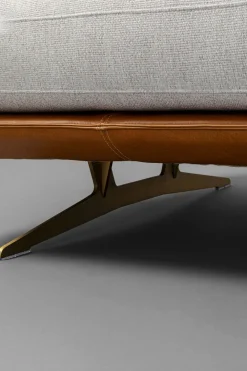 Narożniki*KARE Design Narożnik Nowoczesny Lewy Tkanina Szara Lniana I Skóra Semianilinowa 333x169 Cm