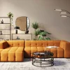 Narożniki*KARE Design Narożnik Pikowany Lewy Tkanina Welurowa Brązowa 320x170 Cm