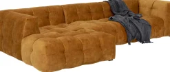 Narożniki*KARE Design Narożnik Pikowany Lewy Tkanina Welurowa Brązowa 320x170 Cm