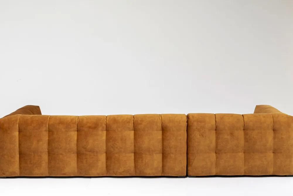 Narożniki*KARE Design Narożnik Pikowany Lewy Tkanina Welurowa Brązowa 320x170 Cm