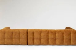 Narożniki*KARE Design Narożnik Pikowany Prawy Tkanina Welurowa Brązowa 320x170 Cm