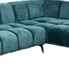 Narożniki*KARE Design Narożnik Prawy Ciemnozielony Welurowy Nogi Czarne 250x200 Cm