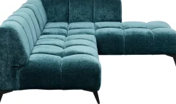 Narożniki*KARE Design Narożnik Prawy Ciemnozielony Welurowy Nogi Czarne 250x200 Cm