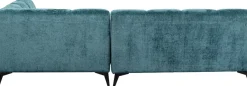 Narożniki*KARE Design Narożnik Prawy Ciemnozielony Welurowy Nogi Czarne 250x200 Cm