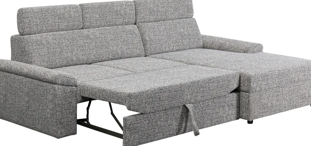 Narożniki*KARE Design Narożnik Prawy Rozkładany Z Pojemnikiem I Zagłówkami 250x170 Cm