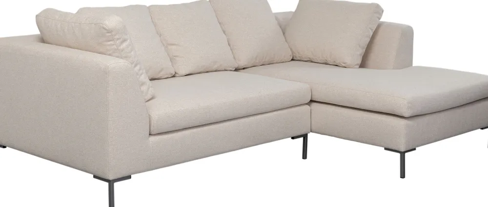 Narożniki*KARE Design Narożnik Prawy W Kolorze Kremowym Nogi Stalowe 250x167 Cm