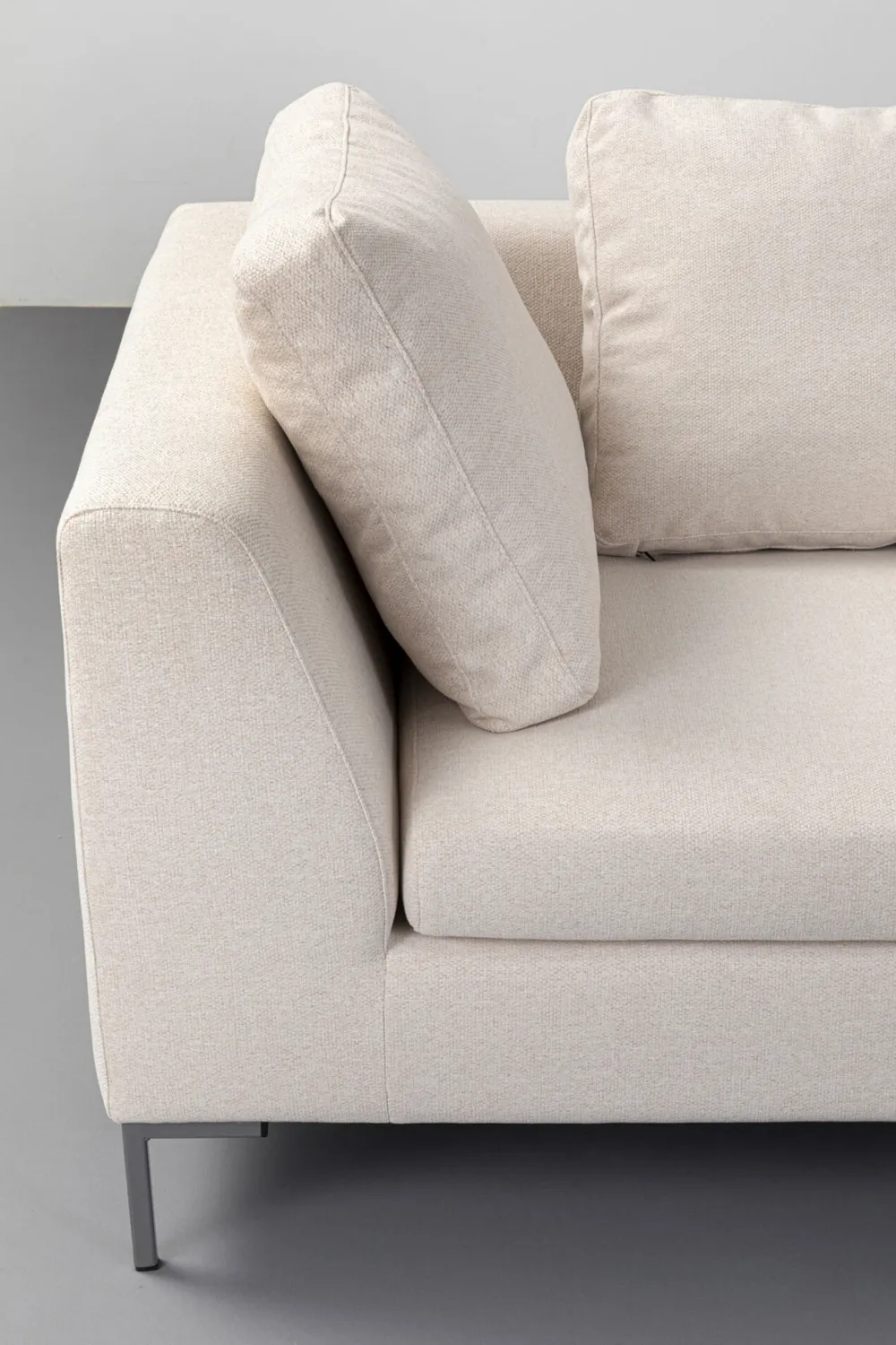 Narożniki*KARE Design Narożnik Prawy W Kolorze Kremowym Nogi Stalowe 250x167 Cm