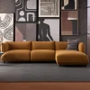 Narożniki*KARE Design Narożnik Prawy W Kolorze żółtym Tkanina Pluszowa 302x160 Cm
