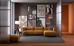 Narożniki*KARE Design Narożnik Prawy W Kolorze żółtym Tkanina Pluszowa 302x160 Cm