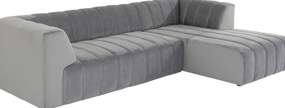 Narożniki*KARE Design Narożnik Welurowy Prawy 285x185 Cm Kolor Tytanowy