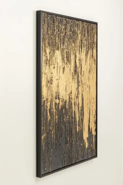 Obrazy*KARE Design Obraz Abstract 80x120 Cm Czarno-złoty