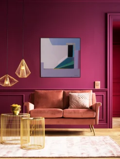 Obrazy*KARE Design Obraz Abstrakcyjne Kształty Fioletowy 113x113 Cm