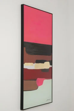 Obrazy*KARE Design Obraz Abstrakcyjne Kształty Ręcznie Malowany 73x143 Cm Różowy