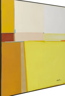 Obrazy*KARE Design Obraz Abstrakcyjne Kształty żółty 113x113 Cm