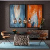 Obrazy*KARE Design Obraz Abstrakcyjny Do Salonu Pomarańczowy Duży 120x180 Cm