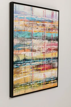 Obrazy*KARE Design Obraz Abstrakcyjny Kolorowy Z Czarną Ramą 80x100 Cm