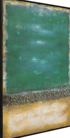 Obrazy*KARE Design Obraz Abstrakcyjny Ręcznie Malowany Zielony 90x120 Cm