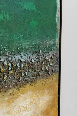 Obrazy*KARE Design Obraz Abstrakcyjny Ręcznie Malowany Zielony 90x120 Cm