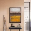 Obrazy*KARE Design Obraz Abstrakcyjny Ręcznie Malowany żółty 90x120 Cm
