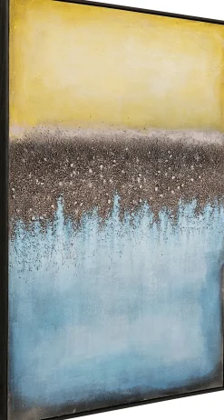 Obrazy*KARE Design Obraz Abstrakcyjny Ręcznie Malowany Niebieski 90x120 Cm