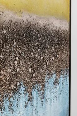 Obrazy*KARE Design Obraz Abstrakcyjny Ręcznie Malowany Niebieski 90x120 Cm