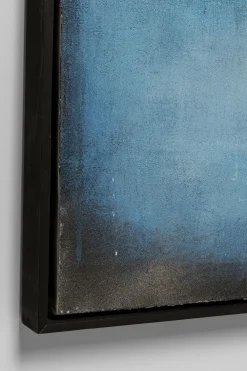 Obrazy*KARE Design Obraz Abstrakcyjny Ręcznie Malowany Niebieski 90x120 Cm