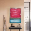 Obrazy*KARE Design Obraz Abstrakcyjny Ręcznie Malowany Czerwony 90x120 Cm