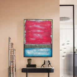 Obrazy*KARE Design Obraz Abstrakcyjny Ręcznie Malowany Czerwony 90x120 Cm