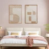 Obrazy*KARE Design Obraz Boho Biało-naturalny Papier Rama Dębowa 81x122 Cm