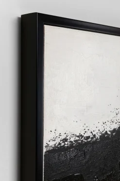 Obrazy*KARE Design Obraz Czarno-biały Abstrakcja Farby Akrylowe 120x90 Cm