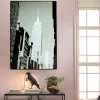 Obrazy*KARE Design Obraz Czarno-biały Drapacz Chmur Front Szklany 100x150 Cm
